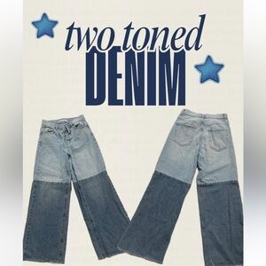 Pacsun Two-Tone Denim Flare Jeans